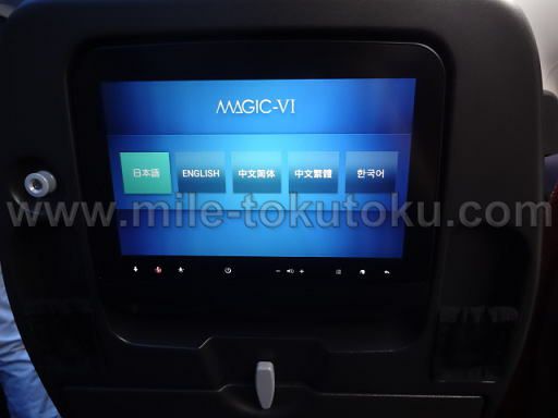 JAL国際線 エコノミークラス 新間隔シート モニター