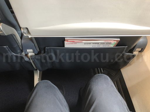 イースター航空 シートの足元・シートピッチ