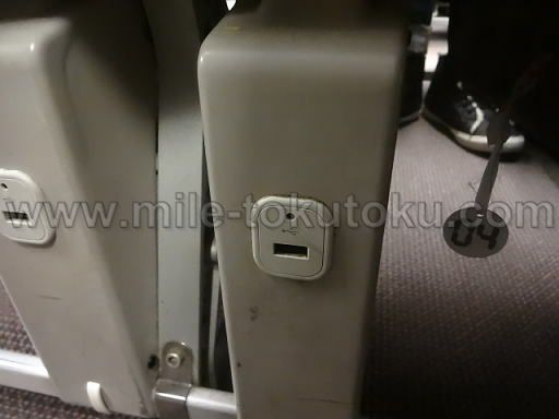 ガルーダインドネシア航空 エコノミークラス USB電源