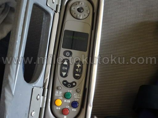 JAL国際線 B737 エコノミークラス エンタメのリモコン