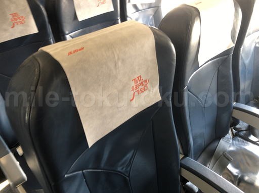 チェジュ航空 エコノミークラス ヘッドレスト・フットレストなし