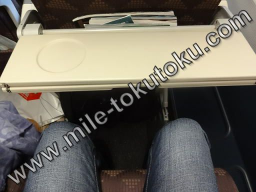 大韓航空 エコノミークラス 半分に折り畳めるテーブル