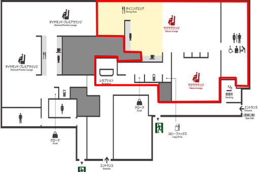 沖縄/那覇空港 JALサクララウンジ フロアマップ