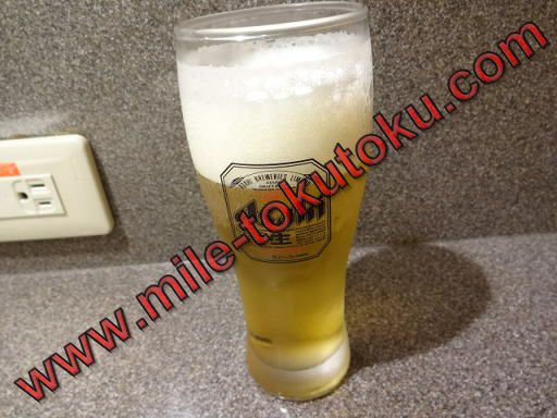 台北/桃園空港 JALラウンジ アサヒのスーパードライ