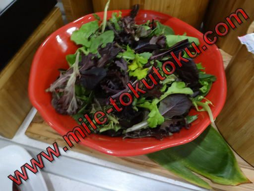 ホノルル空港 デルタ航空ラウンジ サラダ