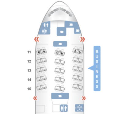 中国国際航空 ビジネスクラス B777200 シートマップ
