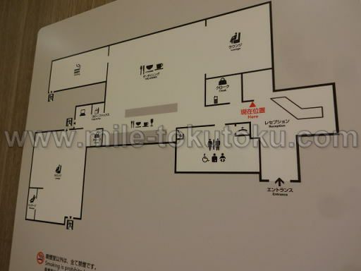 関空・国際線JALサクララウンジの全体マップ
