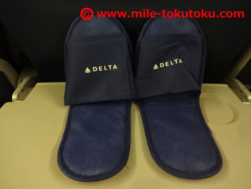 デルタ航空 プレミアムエコノミー スリッパ