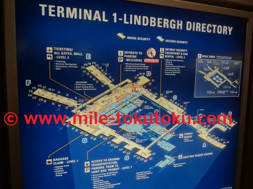 ミネアポリス空港 ターミナルの全体マップ