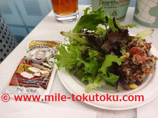 ミネアポリス空港 デルタ航空ラウンジ サラダ