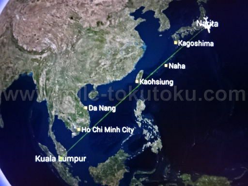 マレーシア航空 A350 ビジネスクラス フライトマップ