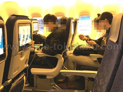 ANA国内線 普通席 モニター付き新シート 座ってる人