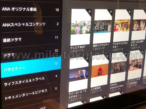 ANA国内線 普通席 モニター付き新シート バラエティー