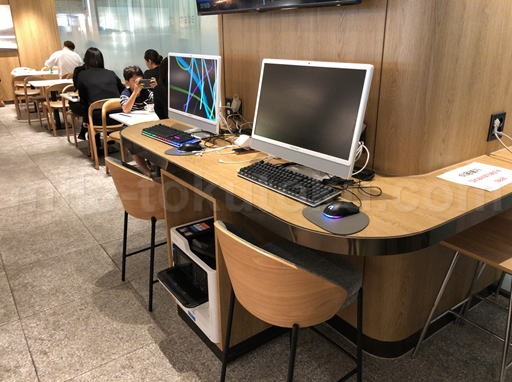 ソウル仁川 第1 PriorityPass SKY HUBラウンジ パソコン