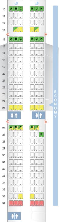 アシアナ航空 エコノミークラス A321 シートマップ