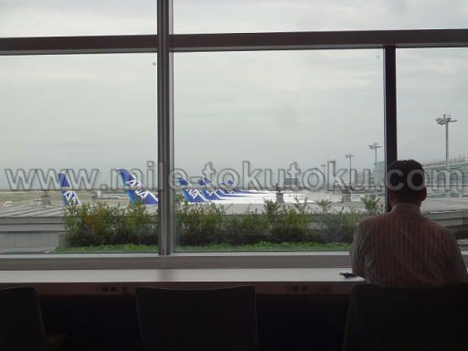 羽田空港 第2 POWER LOUNGE NORTH ANA機が見れる
