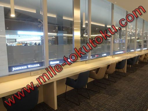 ソウル仁川空港 大韓航空ラウンジ カウンター席