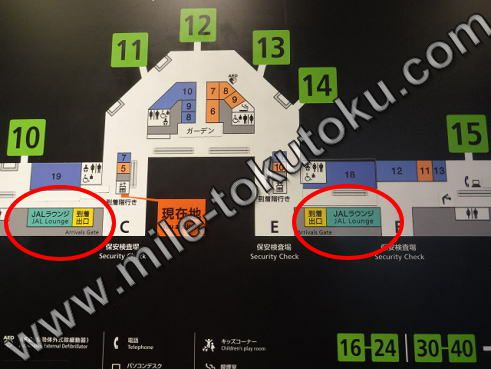 羽田空港 国内線 JALサクララウンジ マップ