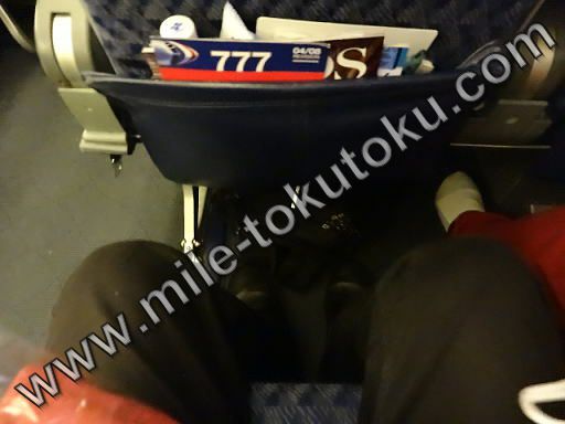 アメリカン航空 B777 エコノミー 足元