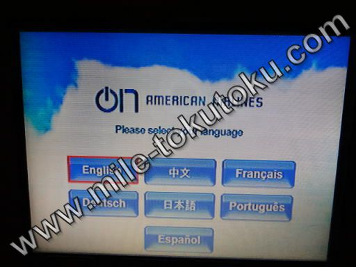 アメリカン航空 B777 エコノミー 日本語メニューあり